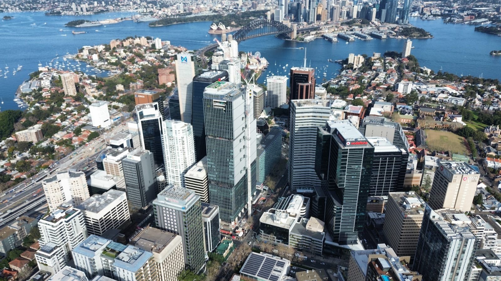 Aerial view of North Sydney and Sydney Harbour